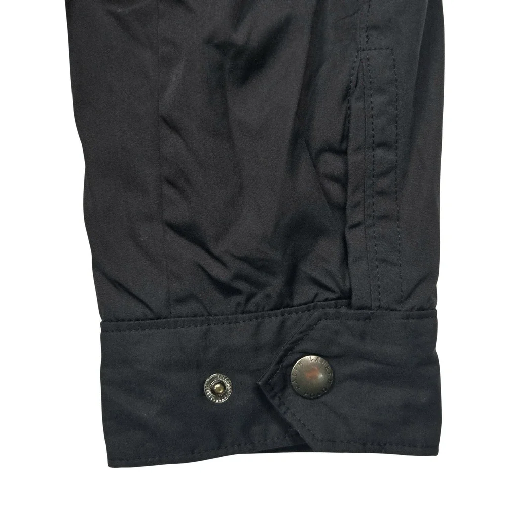 Vtg Polo‎ Ralph Lauren Jacket Fleece Lined Mens Large Black Removeable Hooded